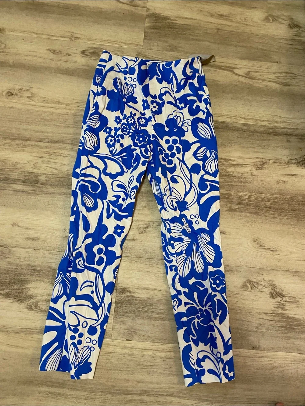 Zara Floral Blue Pants- brand new